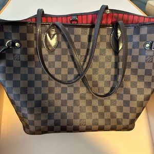 Louis Vuitton Neverfull MM Damier Ebene Handbag Tote
